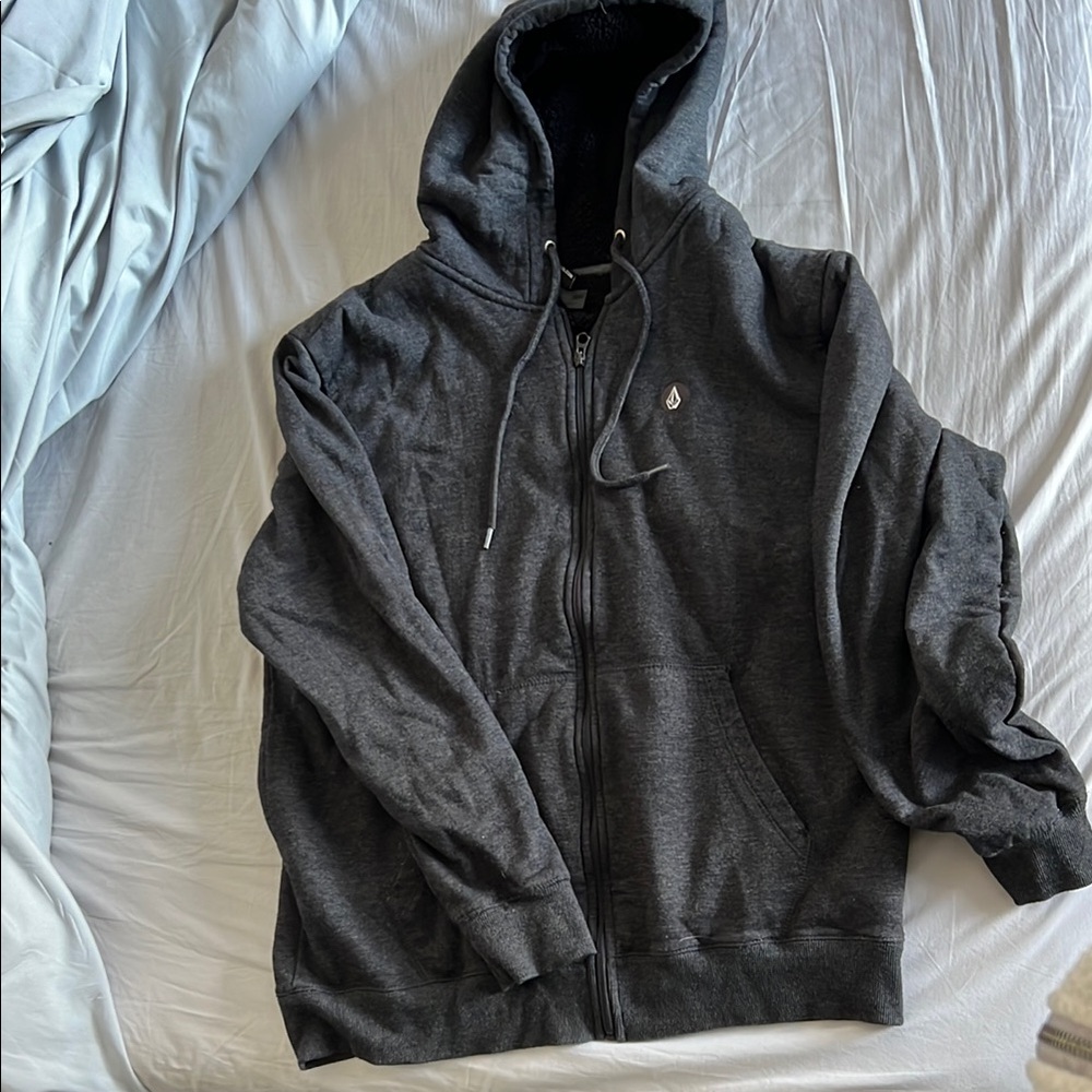 Volcom Men's Charcoal Gray Hoodie Sweater